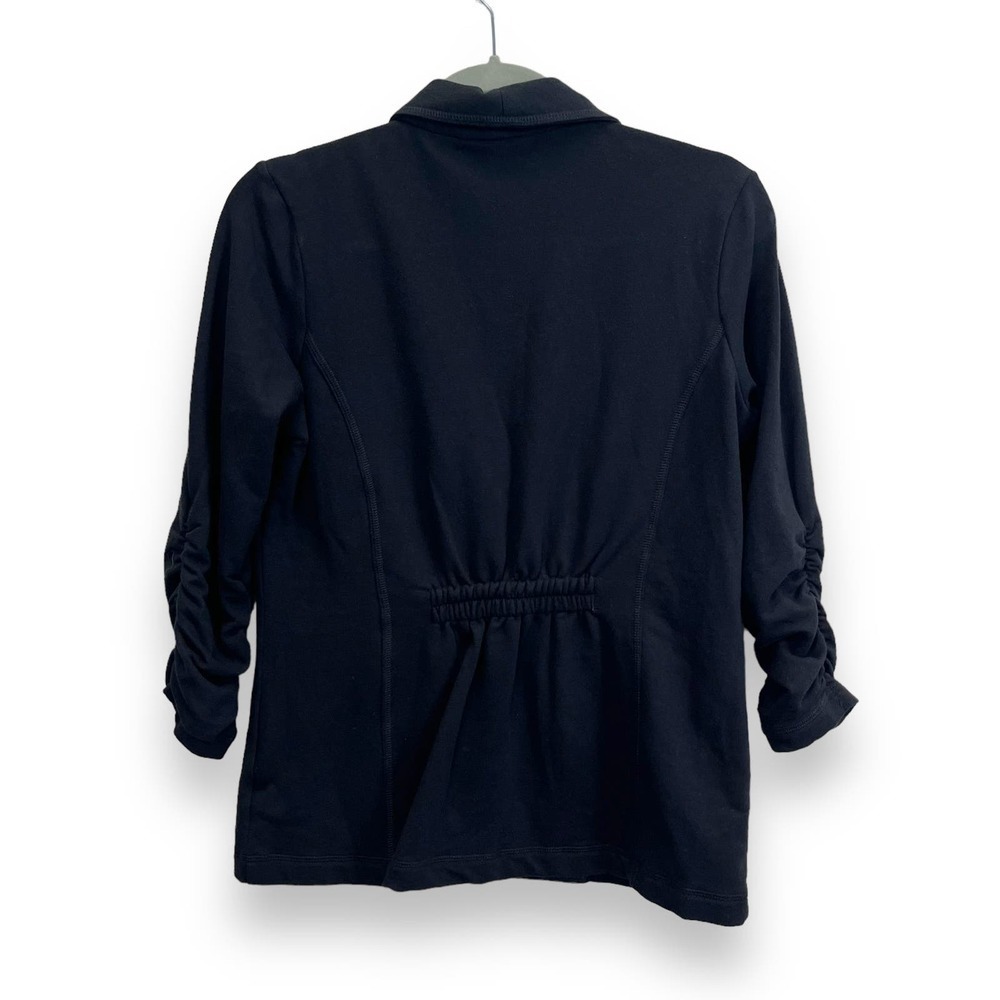 Susan Graver Jacket Womens XXS Black Cotton Single Button Casual Blazer Y2K - Picture 8 of 11